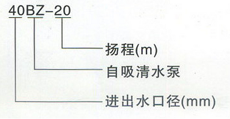 BZ、BZH（專用海水）自吸式離心泵型號