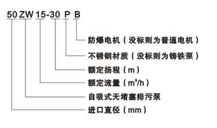 ZW自吸無堵塞排污泵型號(hào)